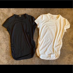 Side ruching athletic shirts